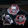 3D Skeleton Skull Terror Peeked Car Adesivi personalizzati Fashion Skull In The Bullet Hole Automobile Decalcomanie Decor