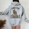 Bluzy damskie Bluzy Long Live Cowgirls Bluza z kapturem Western Desert Bluza z kapturem Vintage Cactus Cowgirl Pullover Wild West Country Girl Trendy 230706