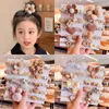 Saç Aksesuarları 5 PCS/Set Kızlar Sevimli Kahve Renk Çiçek Yay Elastik Bantlar Çocuk Tatlı Scrunchies Kauçuk Kids