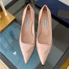 Designer High Heel Women's Sandals New Fashion Pointed Leather Thin Heel Summer Sandal Slides Straps Chunky Heels With Bag 35-42