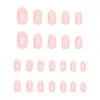 Faux Ongles 24pcs Paillettes Paillettes Maison Salon French Press On Nail Débutant DIY Imperméable À L'eau Avec De La Gelée De Colle Faux Amande Forme Extension Cadeau