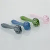 Cool Coloré Épais Verre Pipes Crâne Style Sec Herb Tabac Filtre Bol Cuillère Handpipes Portable À La Main Fumer Porte-Cigarette Tube DHL