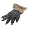 Masques de fête Halloween Latex Caoutchouc Loup Tête Cheveux Masque Loup-Garou Gants Costume Effrayant Décor 230705