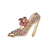 Alfinetes broches nova chegada bling fl cristal salto alto strass sapatos de dança colarinho lapela alfinetes crachá para mulheres homens joias presente dro dhl3o