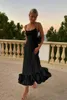 Casual Dresses A-Line Ruffles Long Women Party Lush Pleated Mesh Evening Prom Dress Sleeveless Puffy Celebrity Gowns