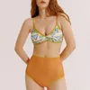 Maillot de bain femme 2 pièces/ensemble dames ensemble taille haute été maillot de bain élastique printemps