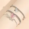 Cavigliere DIEZI Multistrato Catena Color Oro Argento Per Donne Ragazze Resina Farfalla Lettere Fascino Gamba Cavigliera Bracciale Gioielli da Spiaggia