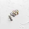 Dangle Oorbellen Unieke Ontwerpen Luxe CZ Zirconia Heart Shield Lock Drop Voor Vrouwen Minimalistische Goud Kleur Koper Hoop Sieraden