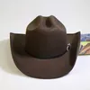 Novo chapéu de cowboy ocidental preto vintage para homens e mulheres aba larga cavalheiro chapéu de cowgirl jazz igreja sombrero bonés hombre