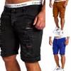 Entier-Noir Déchiré Jeans Hommes 2017 Marque Court Biker Denim Jeans D'été Casual Slim Fit Lavé À L'eau Coton Droite Hommes Short240E