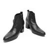 Style Chaussures coréennes de 6 cm pour hommes hauts à talons hauts High-top Business courts bottes hommes pointues Toe 363