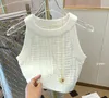 Designer T Shirts Women Knits Tank Top Embroidery Vest Sleeveless Breathable Knitted Pullover Sport Tops