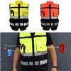 Other High Visibility Zipper Front Safety Vest With Reflective Strips Bicycle and Motorcycle Riding Safety Clothing Multi-Pockets 230706