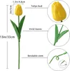 Dekoracyjne Kwiaty 20 Sztuk Żółte Tulipany Sztuczne Fałszywe Układ Bukiet Ślubny Hurtownia Wystrój Domu
