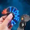 Hand Spinner USB Electric Lighter LED Strips Finger Plasma Arc Lighters Metal Windproof Tungsten Turbo Pulsed U8PT