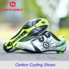 ركوب الدراجات في الدراجات الجانبية أحذية ركوب الدراجات Road Carbon Fiber Bike Shoes Men Professional Roadic Bicycle Sneakers Self Lock Road Bike Shoes 39-46 HKD230706