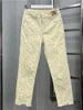 Pantalons pour hommes Broderie lourde Forage Jeans pour femmes 2023 Printemps Eté Extensible Taille Haute Minceur Pantalon Droit Denim 230705