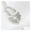 Pendentif Colliers Mode Je t'aime à la lune et au dos Collier De tout coeur Couple en forme de coeur Alliage Saint Valentin Cadeau Drop Deli Dhtau