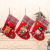 Nuovo sacchetto regalo calza di Natale tridimensionale media Calza di flanella a quadretti con decorazioni natalizie a campana