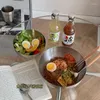 Tigelas NS Tigela de Macarrão Frio de Aço Inoxidável Estilo Japonês Salada de Frutas Simples Ramen Sopa Bonita