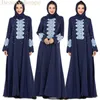 Abbigliamento etnico Abito Abaya musulmano Velluto di lusso Ricamo dorato vintage Abiti di Dubai Turchia Abiti marocchini Abiti da festa autunnali