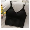 Women's Tanks Womens Tops Sexy Tank Top Women Built In Bra Solid Color Camis For Crop Off Shoulder Sleeveless Camisole