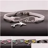 Charm Bracelets New Metal Animal Dolphin Women Infinity Love Veet String Rope Warp Bangle For Men S Simple Jewelry In Bk Drop Deliver Dhwvn