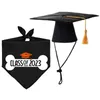 Housses de siège de voiture pour chien casquettes de Graduation pour animaux de compagnie avec bavoirs collier chapeaux chiens chats lavable chiot Triangle écharpe vêtements de vacances foulard