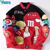 Women's Jackets YICIYA Bomber Woman Varsity Jacket Racing Blue American Embroidery Motorcycle Punk University Baseball Jacket Long Sleeves Coat 230705