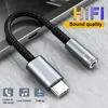 USB C till 3,5 mm hörlursuttag Digital Audio Adapter Converter Typ C DAC HiFi för Android 3,5 mm För Xiaomi Redmi Samsung Pixel tillbehör