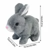 ElectricRC Animals Cute Electric Pet Easter Plush Stuffed Toy Interactive Robot Rabbit Walking Jumping Running Animal Shake Ears For Kid Gift 230705