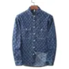 Men designer Coat Jacket tie dye Flower Jacquard Letter denim long sleeve women blue M-3XL