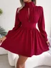 Casual Dresses INS Style Autumn And Winter Sexy Hollow Waist Large Swing Dress Women's Wedding Retro