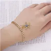 Charm Armbänder Neues blaues böses Auge für Frauen Hand Herz Seestern Kristall Tenniskette Bange Weibliche Mode Party Schmuck Geschenk Drop Del Dhffa