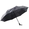 Parasole Parasol Mężczyzna Malarstwo Gazeta Wzór Czarna Powłoka Wiatroodporny Parasol Deszcz Kobiety dla Mężczyzn Outdoor Parasol R230705