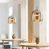 Lâmpadas pingente lustre minimalista para restaurante café bar iluminação loft nórdico criativa high-end lâmpada de vidro cinza quarto cabeceira led