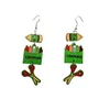 Dangle Earrings Color Crayon Pendant Tassel Teach Pencil Student Teacher Double-sided Wood