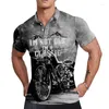 Men's Polos Motorcycle Polo Shirt Men 3D Car Print Short Sleeve Vintage Tops Street Ride Biker T For Mens Oversized Tee Man