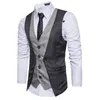 Gilets pour hommes Hommes Gilet formel Gilet Business Couleur unie Gilet à bouton unique Faux Twopieces V Neck Casual Slim chalecos para hombre 230705