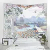 Wandtapijten Plant bloem tapijt muur opknoping kleine frisse huis kunst decoratie kamer Yoga mat picknick sprei