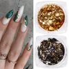 Nail Glitter 1 Box Gold Glitter Flakes Irregular Aluminum Foil Sequins For Nails Chrome Powder Winter Manicure Nail Art Decorations LY18581 230705