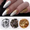 Nail Glitter 1 Box Gold Glitter Flakes Irregular Aluminum Foil Sequins For Nails Chrome Powder Winter Manicure Nail Art Decorations LY18581 230705