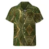 Heren Casual Shirts Goud Bladeren Bos Losse Shirt Man Vakantie Groen Elegant Hawaii Custom Korte Mouwen Cool Oversized Blouses