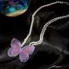 Pendentif Colliers KLG Violet Papillon Perle Collier Ensemble Auger Clavicule Chaîne Froide Niche Contracté Vent Fée Collier Cou Ornements