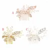 Hair Clips Handmade Rose Gold Silver Color Pearl Flower Comb Bride Tiara Crown Headpiece Wedding Bridal Women Jewelry Accessories