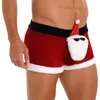 Underpants Novelty Men Christmas Panties Funny Cosplay Low Rise Santa Claus Doll Boxer Shorts Underwear