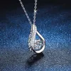 ペンダントネックレスSmyoue 100％溶融シリカ女性ネックレスペンダント1.0ct 6.5mm 925シルバージュエリーウェディングスパークリングラウンドカット溶融シリカペンダントZ230707