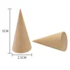 Jewelry Pouches 1PC Natural Wood Finger Cone Ring Holder Bague Display Stand Organizer Storage Rack Showcase For Exhibit