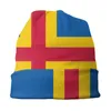 Boinas Bandeira Das Ilhas Aland Skullies Gorros Goth Goth Outono Inverno Ao Ar Livre Bonés Unissex Adulto Primavera Quente Bonnet Tricô Chapéus