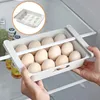 1pc Refrigerator Drawer Type Egg Fruit Storage Box Kitchen Accessories Organizer Shelf Fridge Storage Shelf (26*18*5cm/10.2*7.1*1.9in)